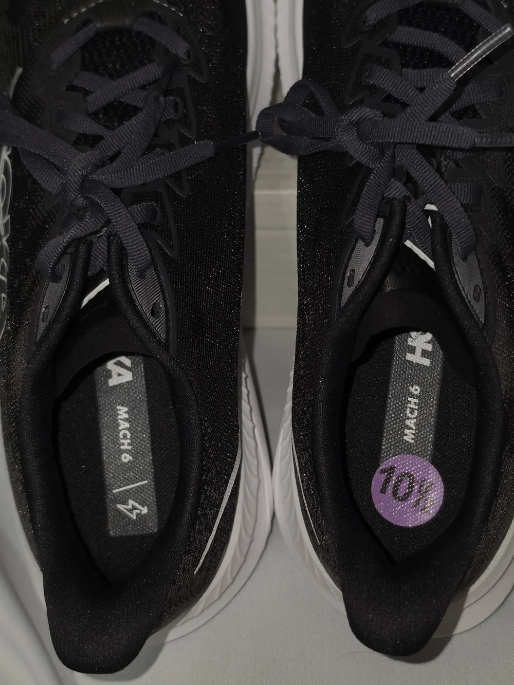 HOKA Mach 6 Wide 'Black White' US Men Size 10.5D (NWOT)